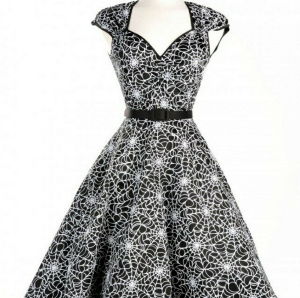 NWT Pinup Couture Spiderwebs Swing Dress